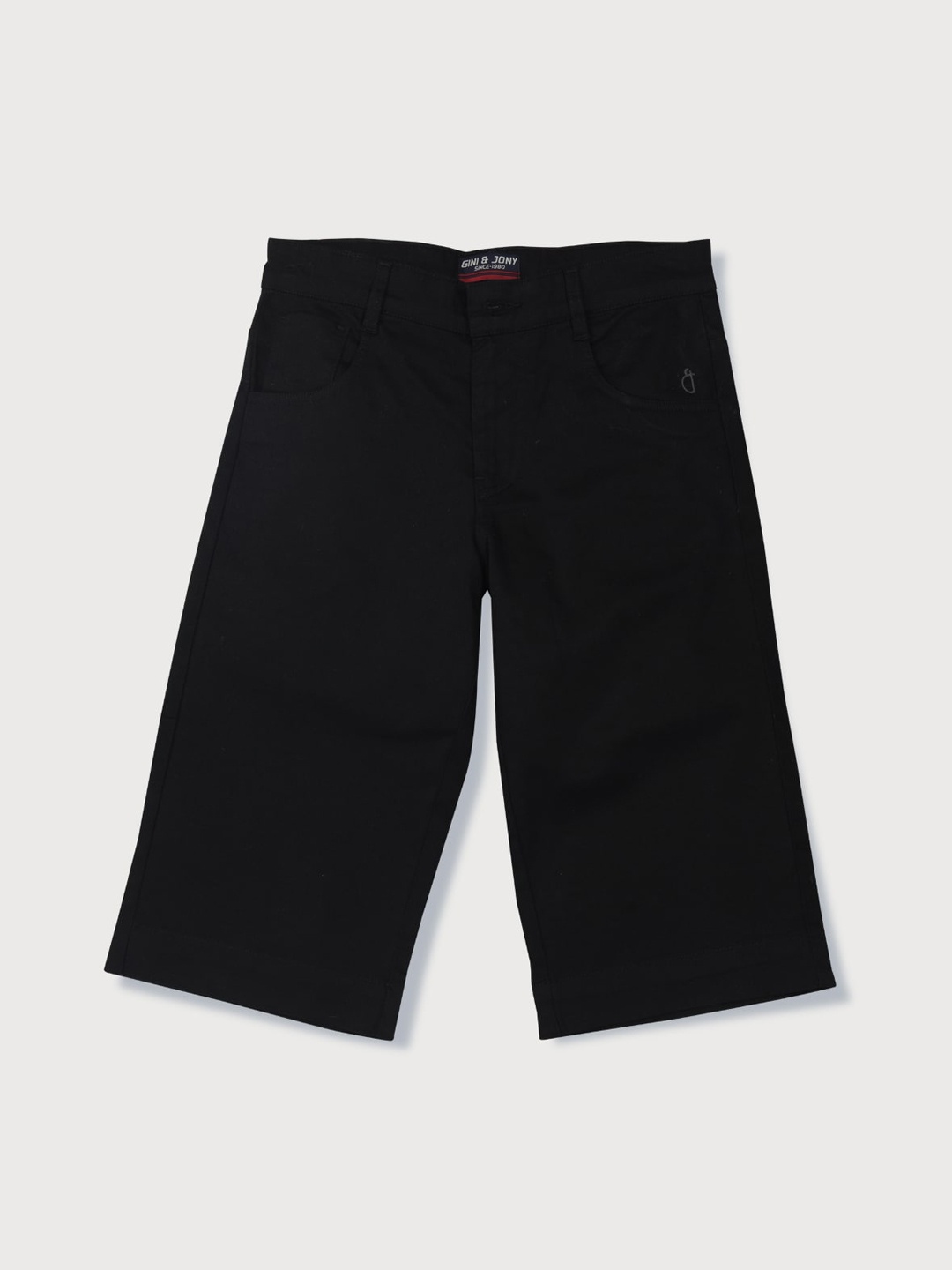 

Gini and Jony Boys Regular Fit Cotton Shorts, Black