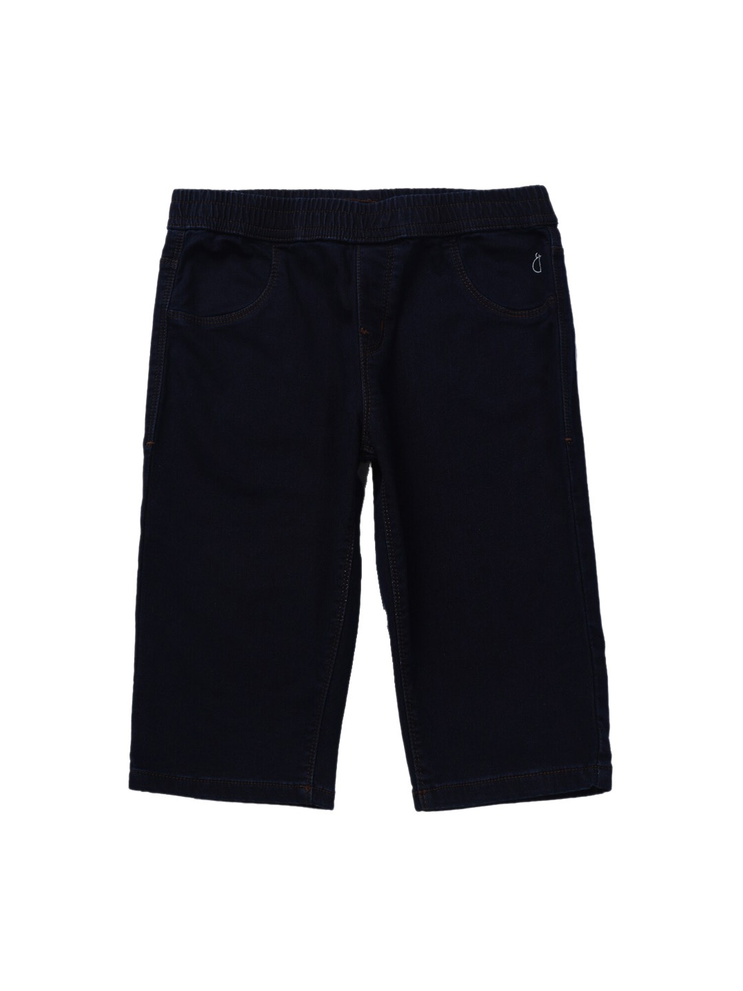 

Gini and Jony Girls Mid-Rise Knitted Denim Shorts, Navy blue