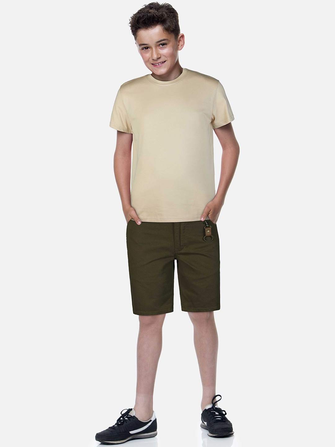 

Gini and Jony Boys Cotton Mid-Rise Chino Shorts, Olive