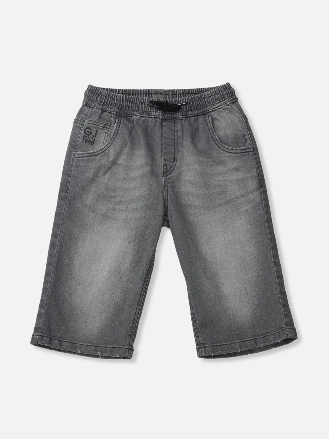 

Gini and Jony Boys Washed Mid Rise Denim Shorts, Grey