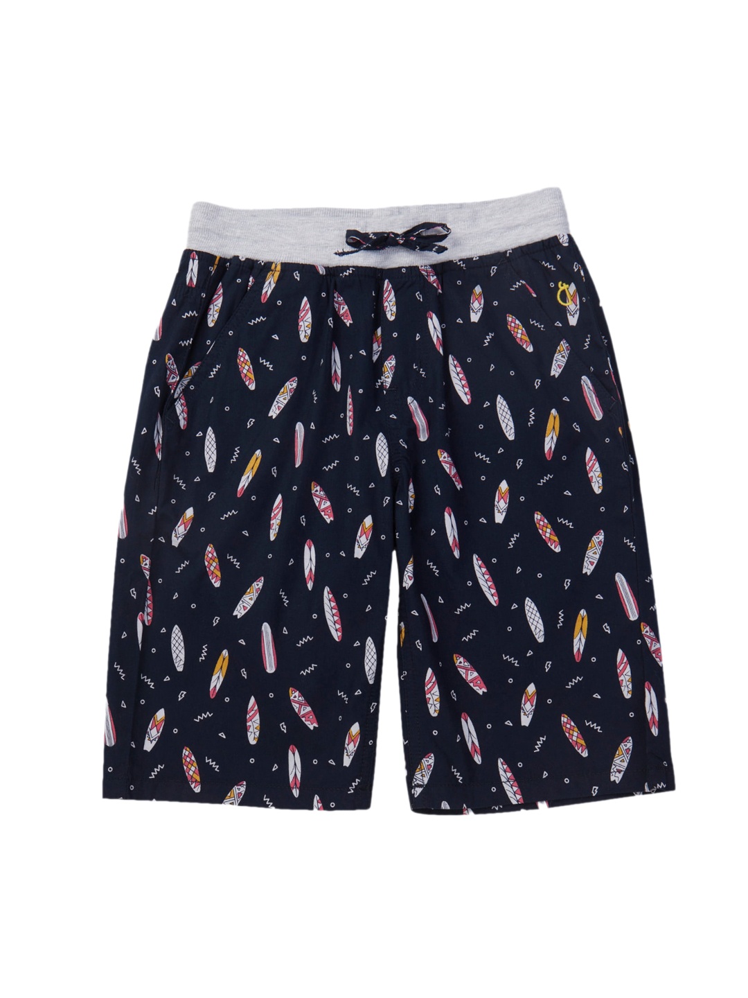 

Gini and Jony Boys Navy Blue Conversational Printed Shorts