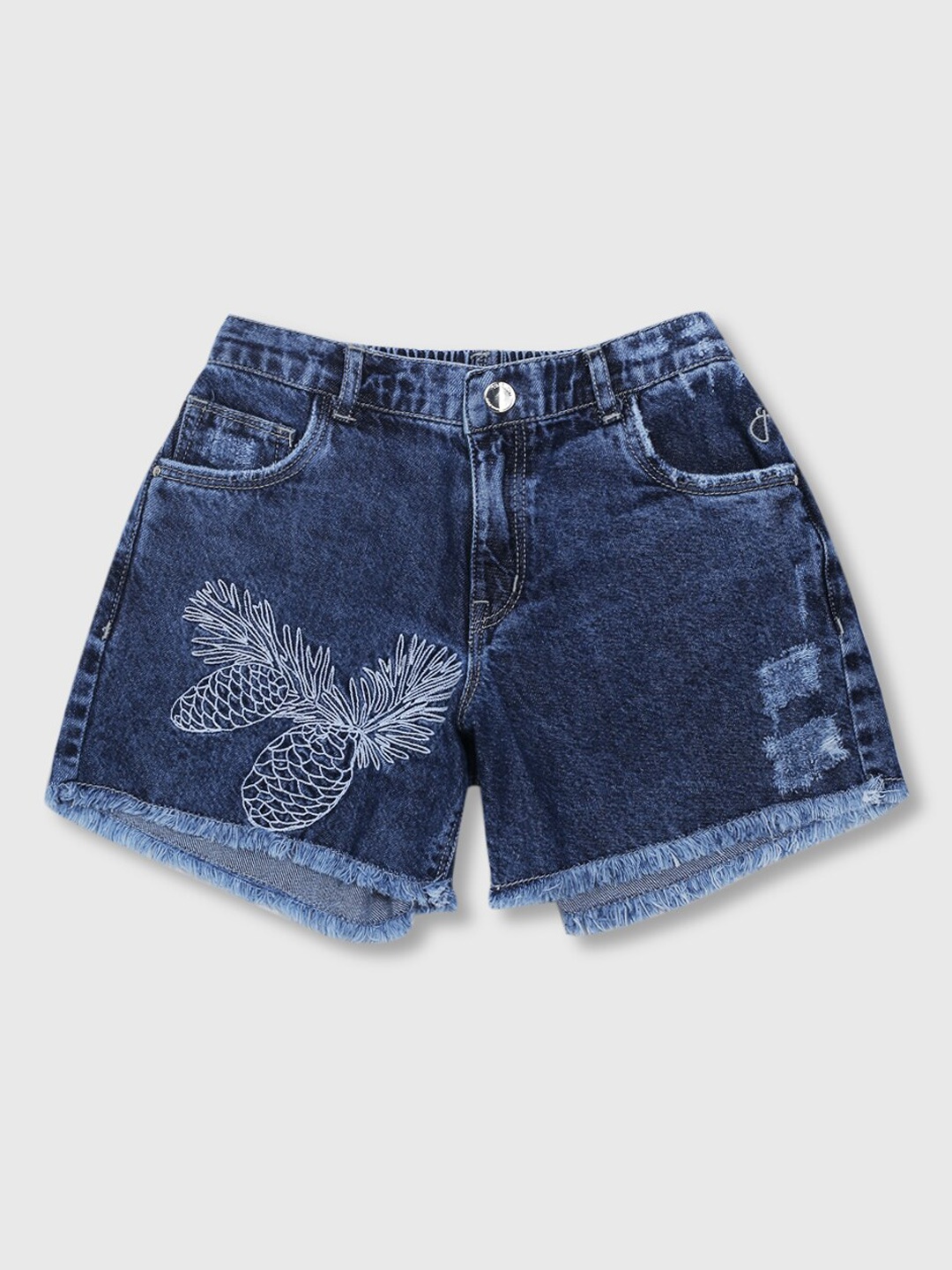 

Gini and Jony Girls Washed Denim Shorts, Blue