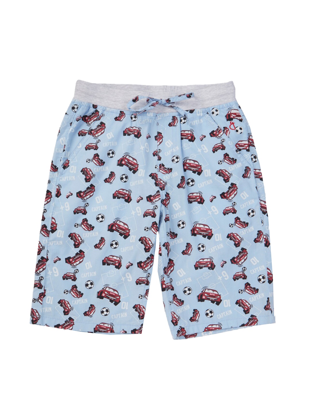 

Gini and Jony Boys Printed Cotton Mid-Rise Regular Fit Shorts, Blue