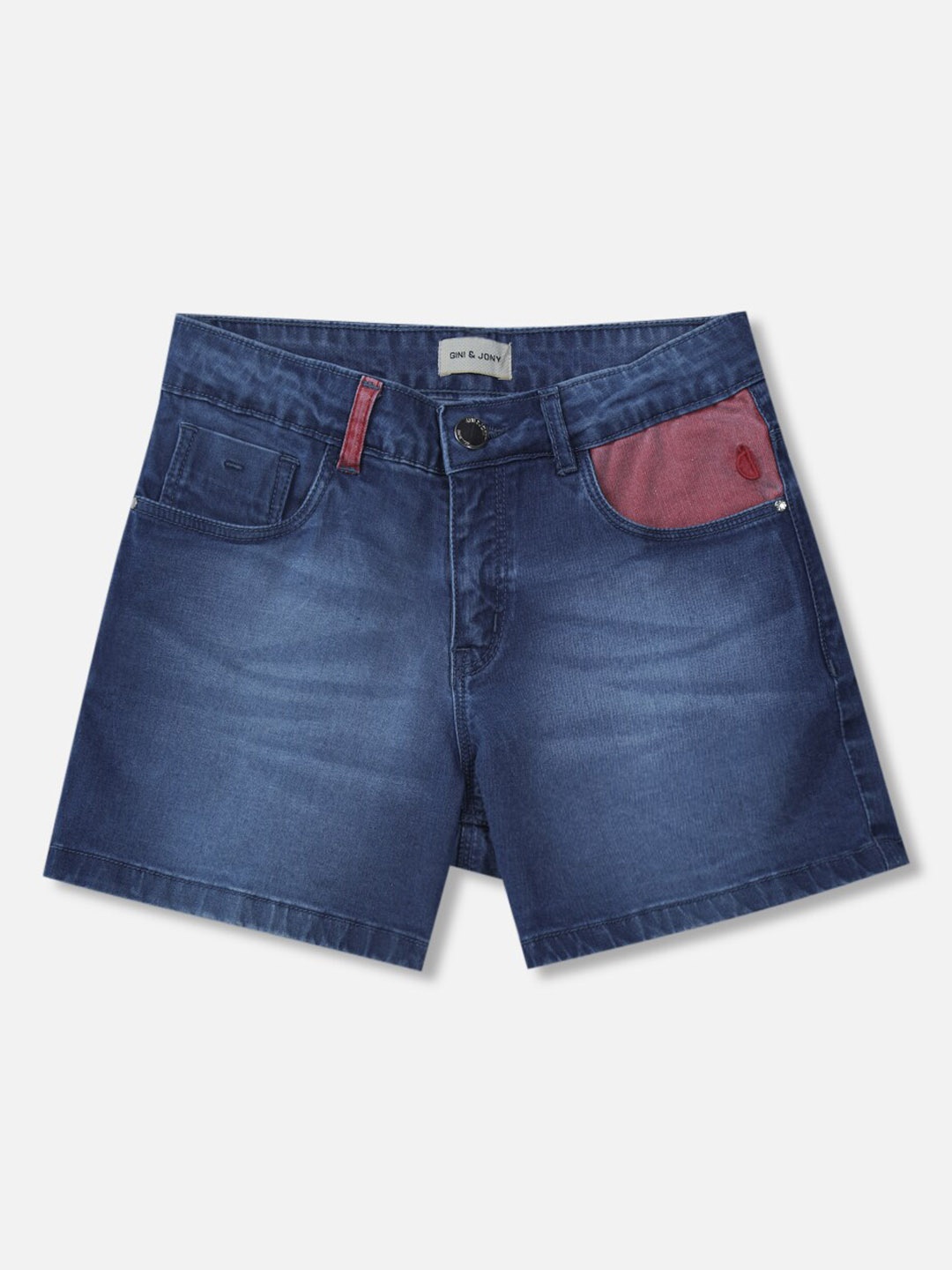 

Gini and Jony Girls Washed Denim Shorts, Blue