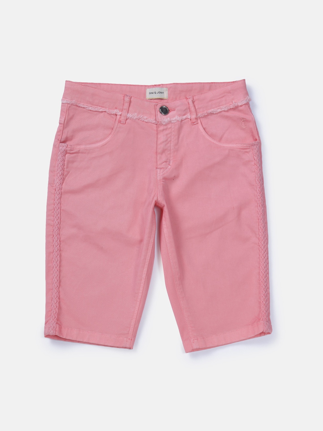 

Gini and Jony Infants Girls Regular Fit Cotton Shorts, Pink