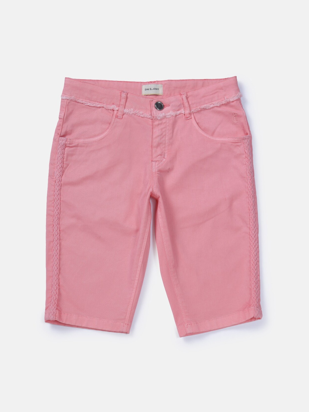

Gini and Jony Girls Regular Fit Cotton Shorts, Pink