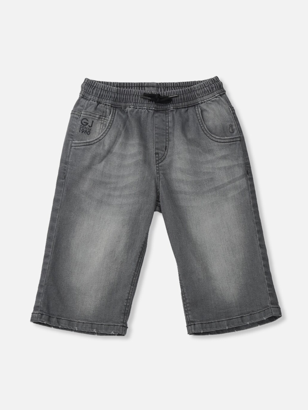 

Gini and Jony Boys Mid-Rise Washed Denim Shorts, Grey