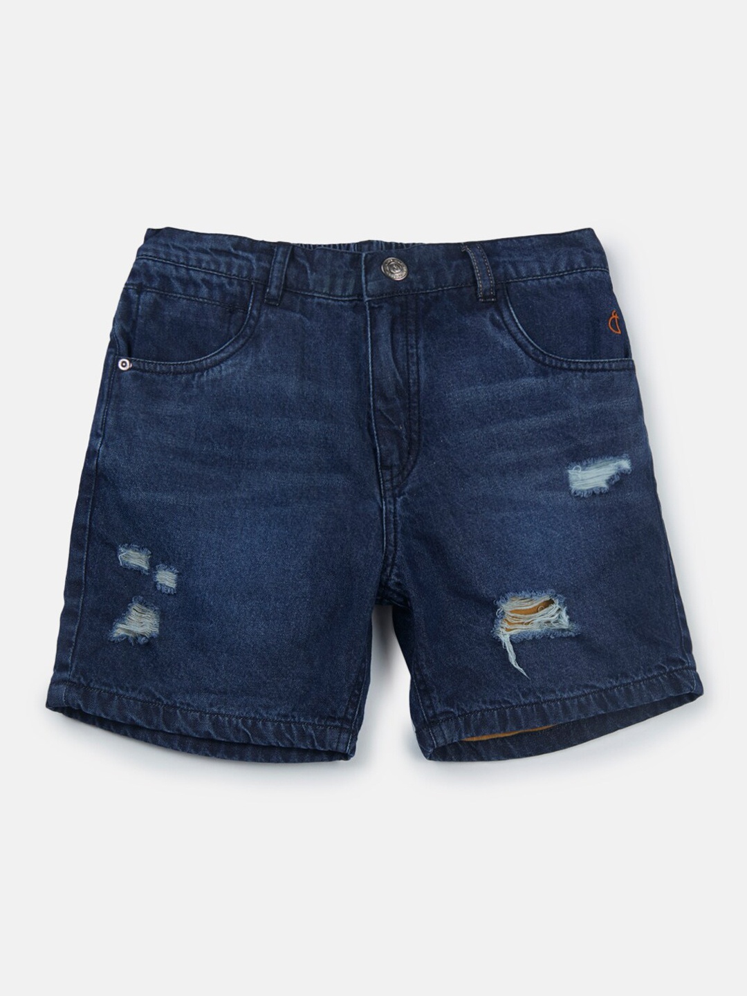 

Gini and Jony Boys Mid-Rise Washed Denim Shorts, Navy blue