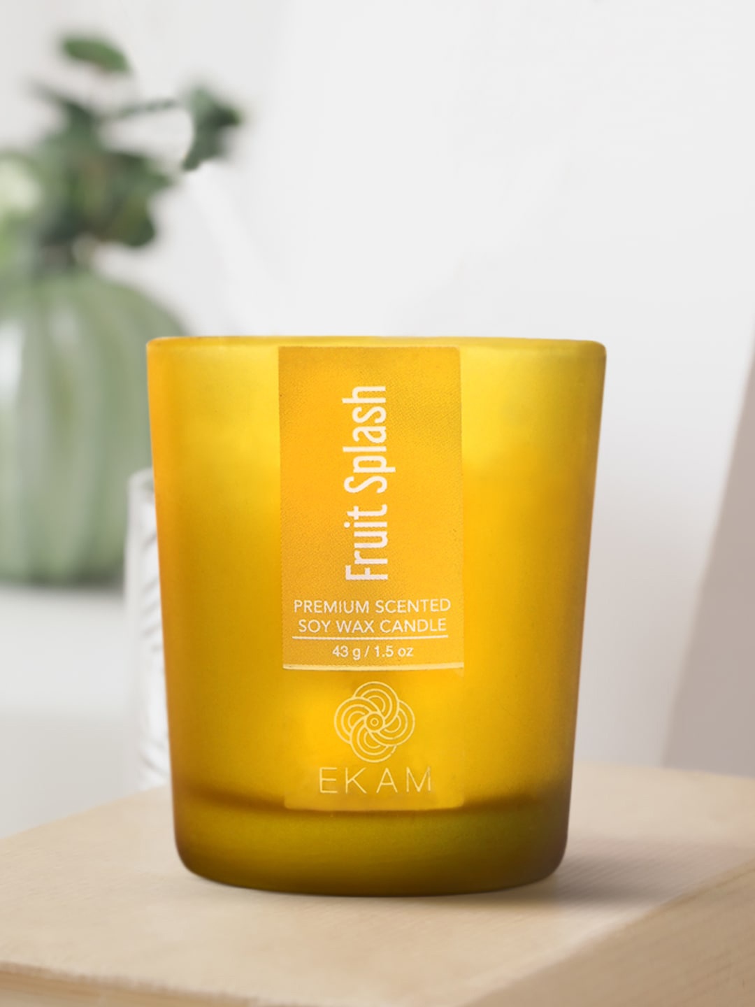 

Ekam Yellow 3 Pieces Soy Wax & Glass Fruit Splash Scented Candle Jars