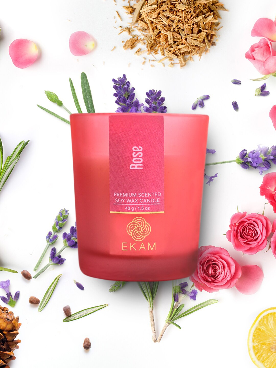 

Ekam Pink 3 Pieces Soy Wax & Glass Strawberry Scented Candle Jars