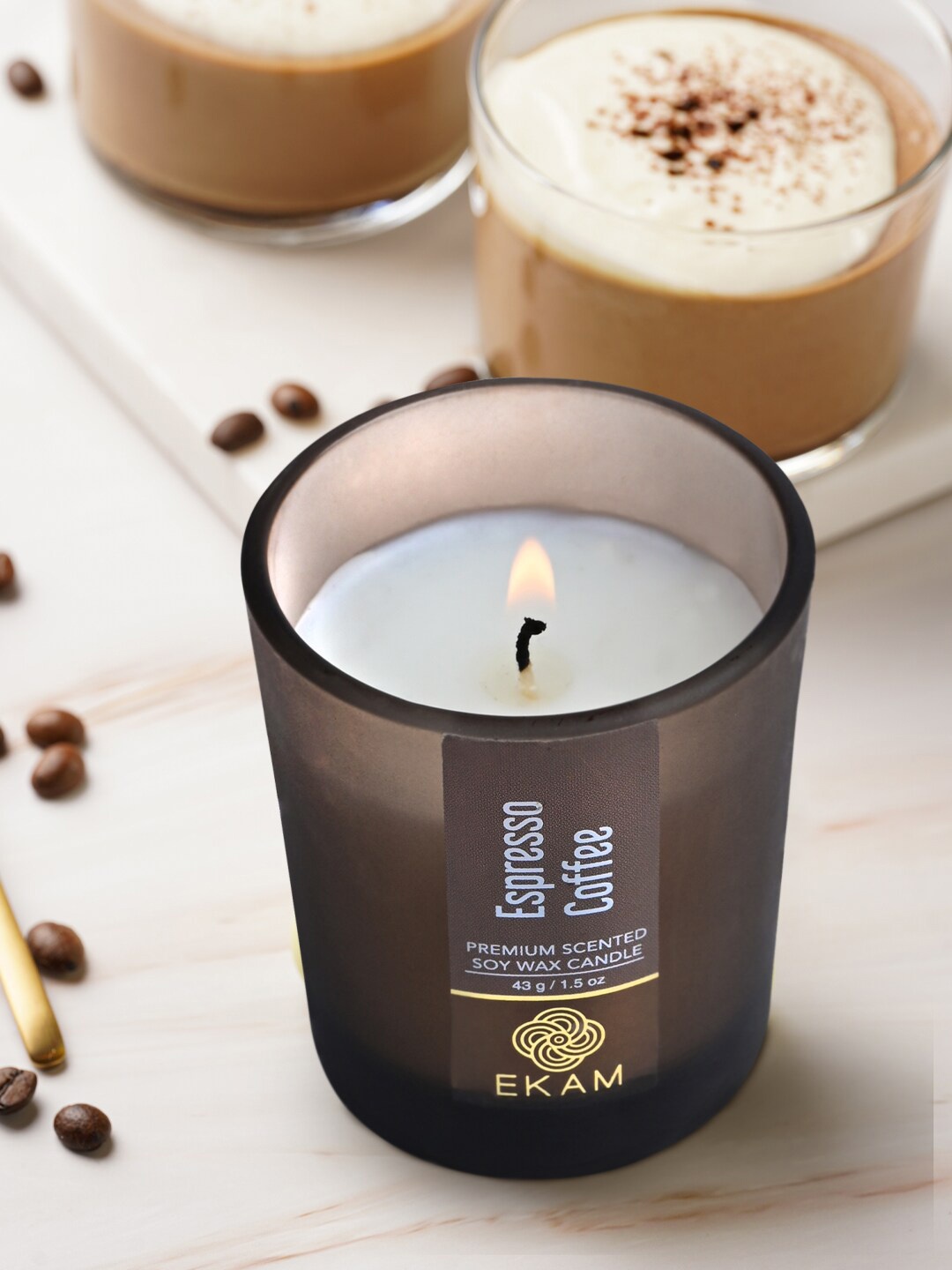 

Ekam Coffee Brown 3 Pieces Espresso Coffee Scented Candle Jars