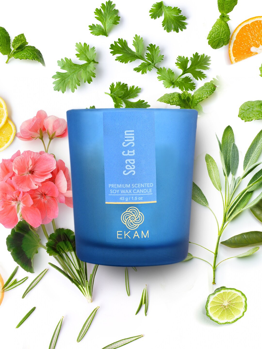 

Ekam Blue 3 Pieces Soy Wax & Glass Sea & Sun Scented Candle Jars