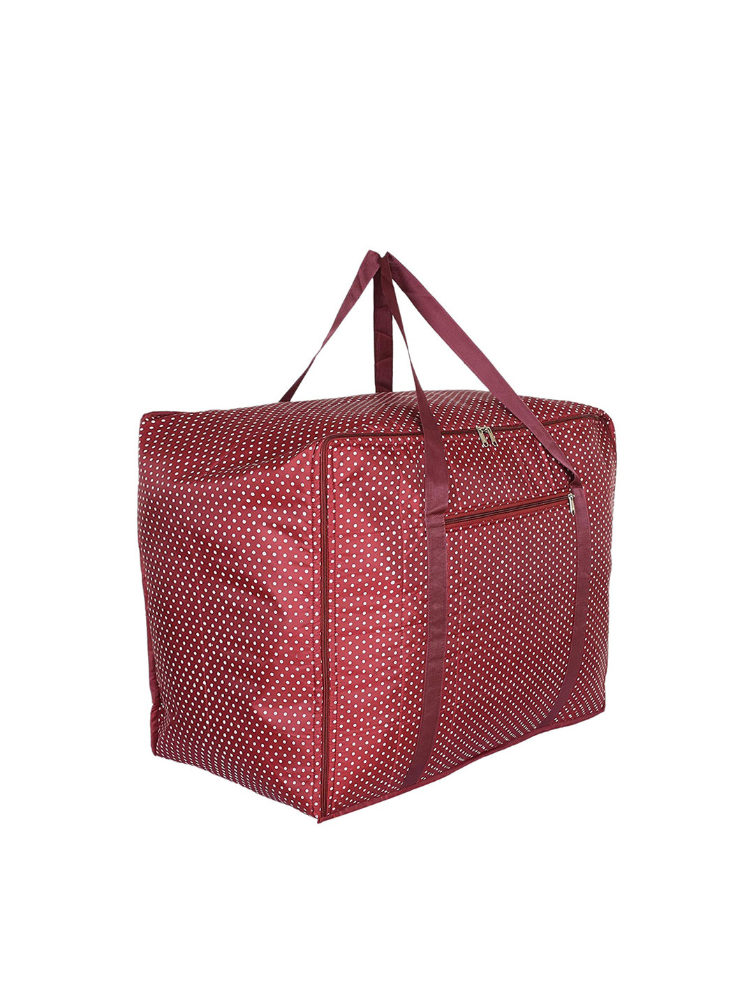 

Kuber Industries Polyester Polka Dot Large Size Foldable Duffle Bag, Maroon