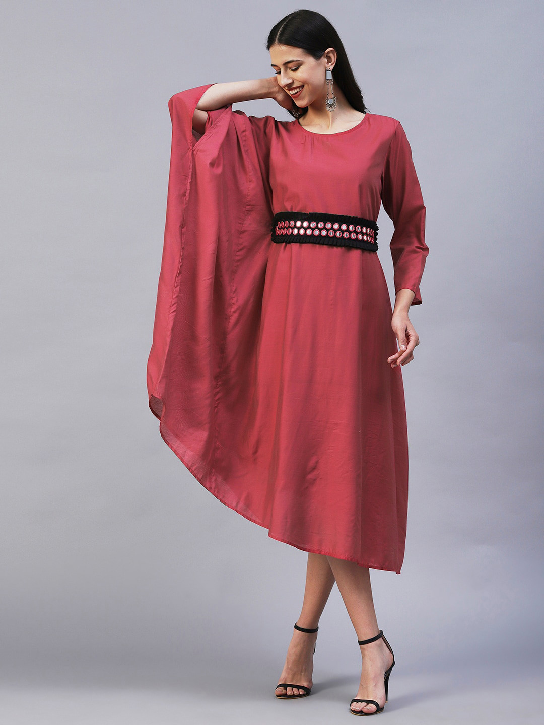 

FASHOR A-Line Midi Dress, Rose