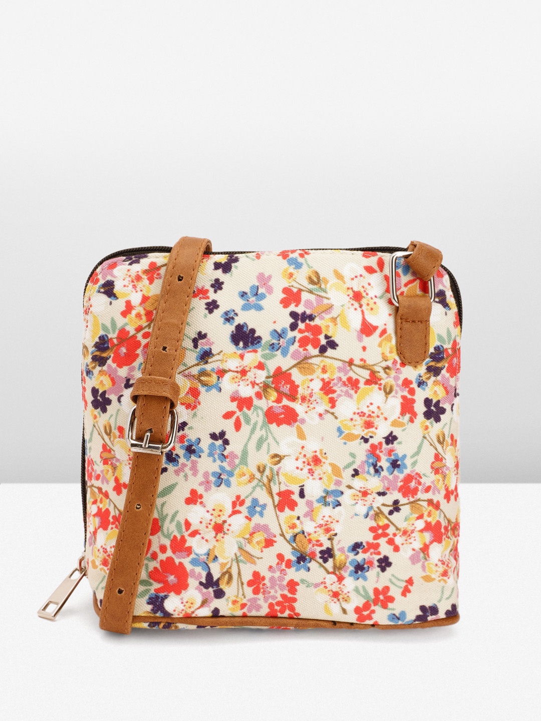 

Sangria Floral Print Small Structured Sling Bag, Multi