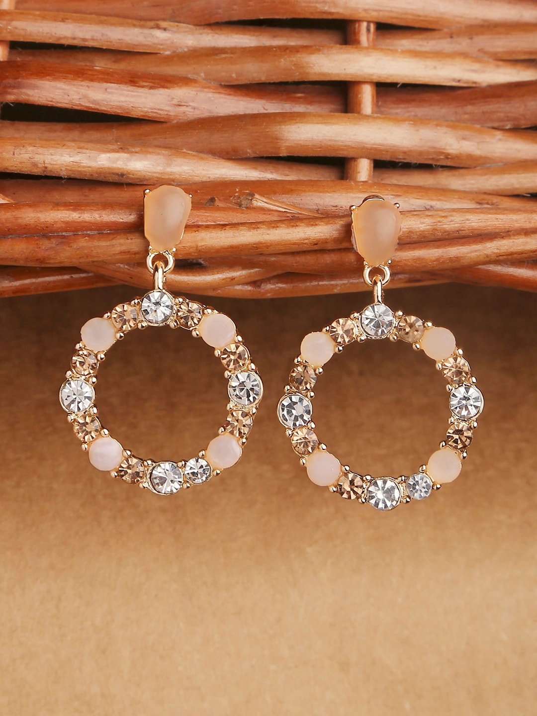 

Accessorize Eclectic Stones Contemporary Drop Earrings, Peach