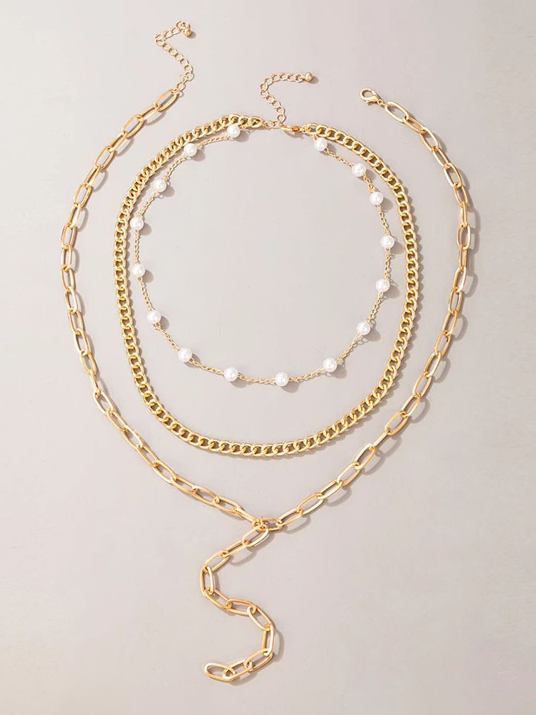 

Jewels Galaxy Brass Gold-Plated Layered Necklace