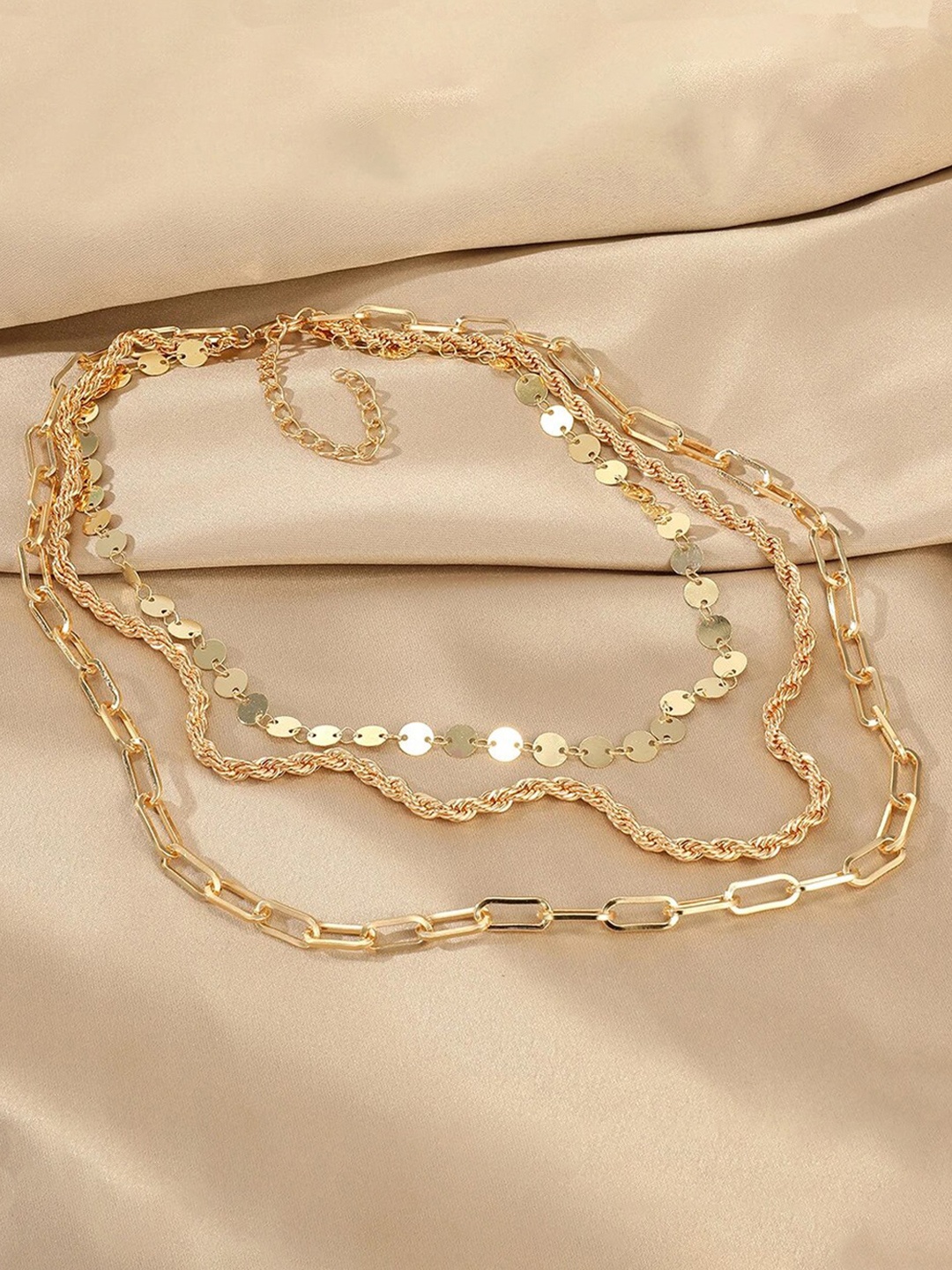 

Jewels Galaxy Brass Gold-Plated Layered Chain