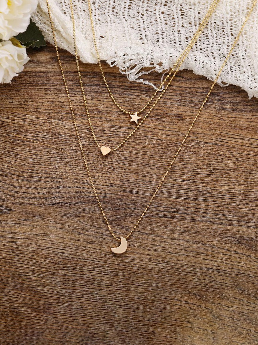 

Jewels Galaxy Brass Gold-Plated Layered Chain