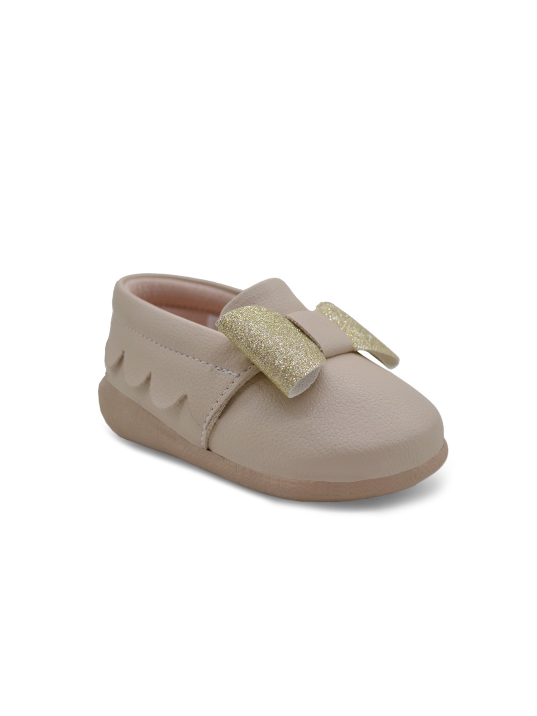 

KazarMax Kids Bow Embellished Slip on Sneakers, Beige