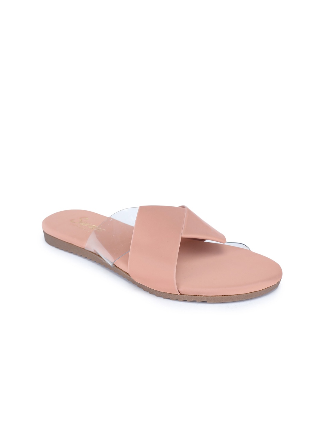 

SAPATOS Women Open Toe Flats, Peach