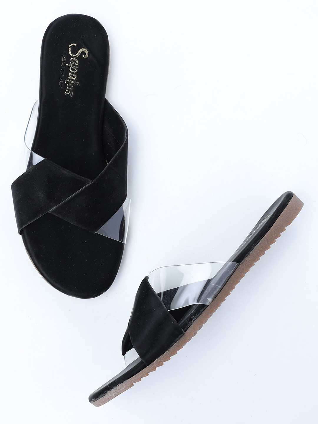 

SAPATOS Women Open Toe Flats, Black