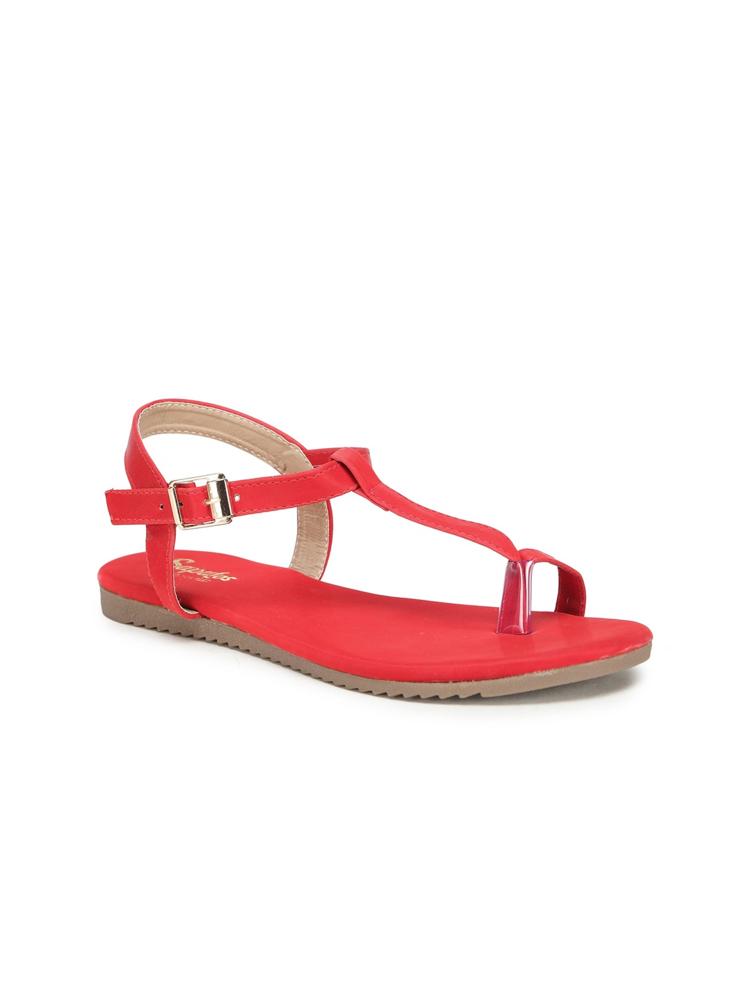 

SAPATOS Women T-Strap Flats, Red