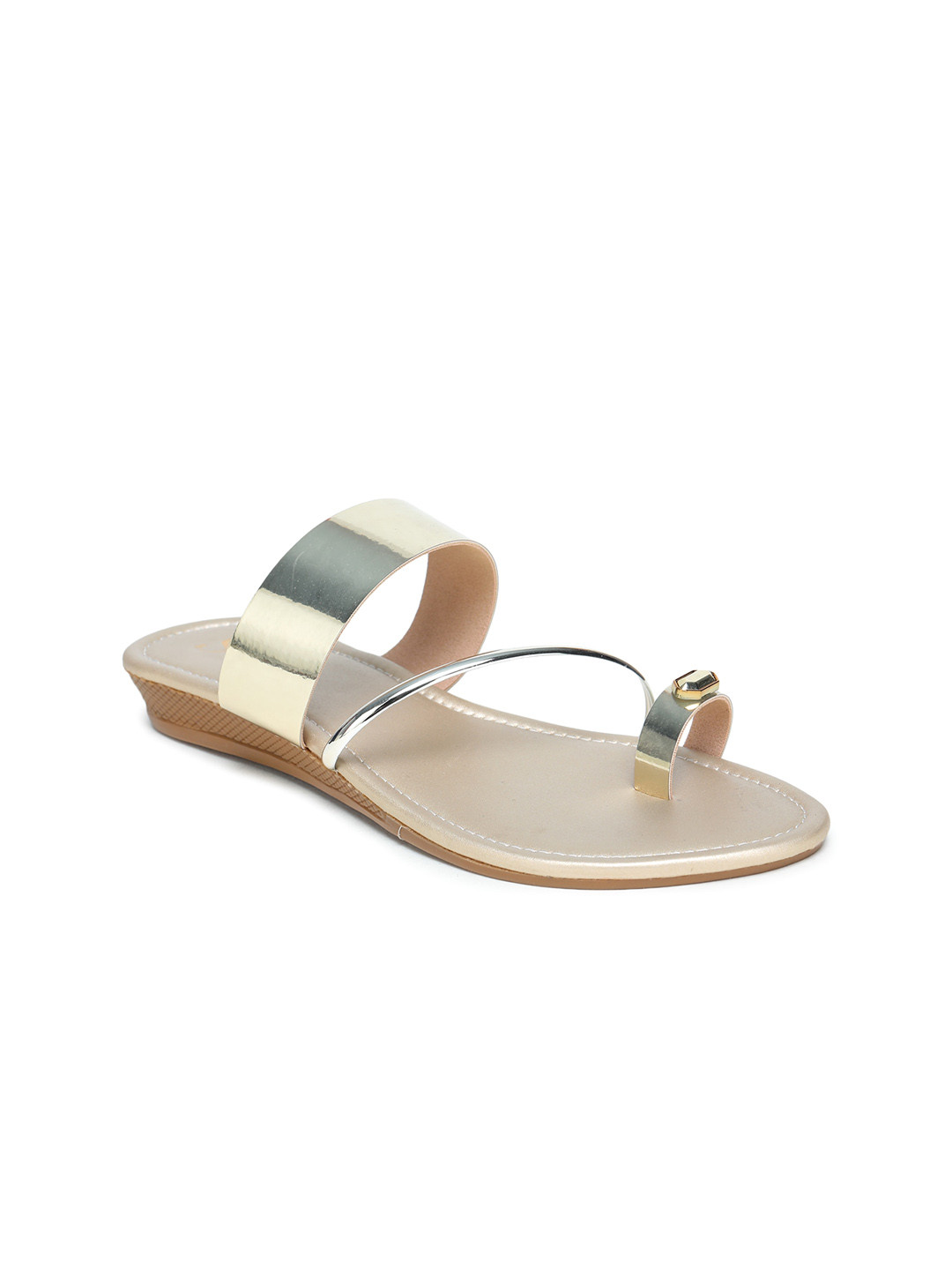 

SAPATOS Embellished One Toe Flats, Gold