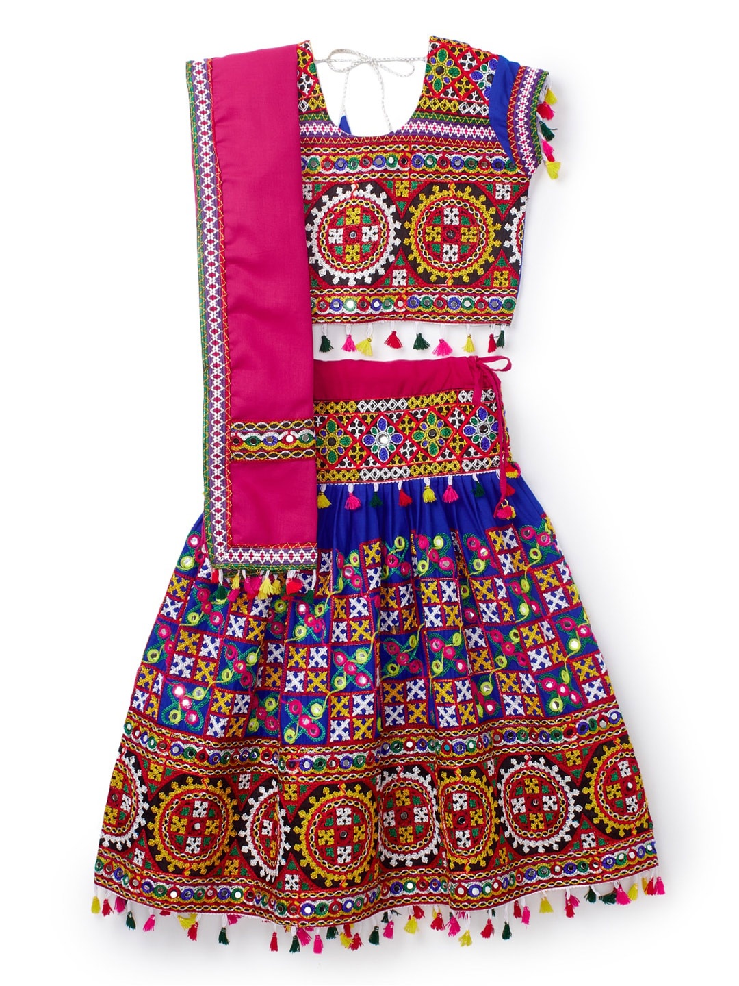 

BANJARA INDIA Infants Girls Embroidered Ready to Wear Lehenga & Blouse With Dupatta, Blue