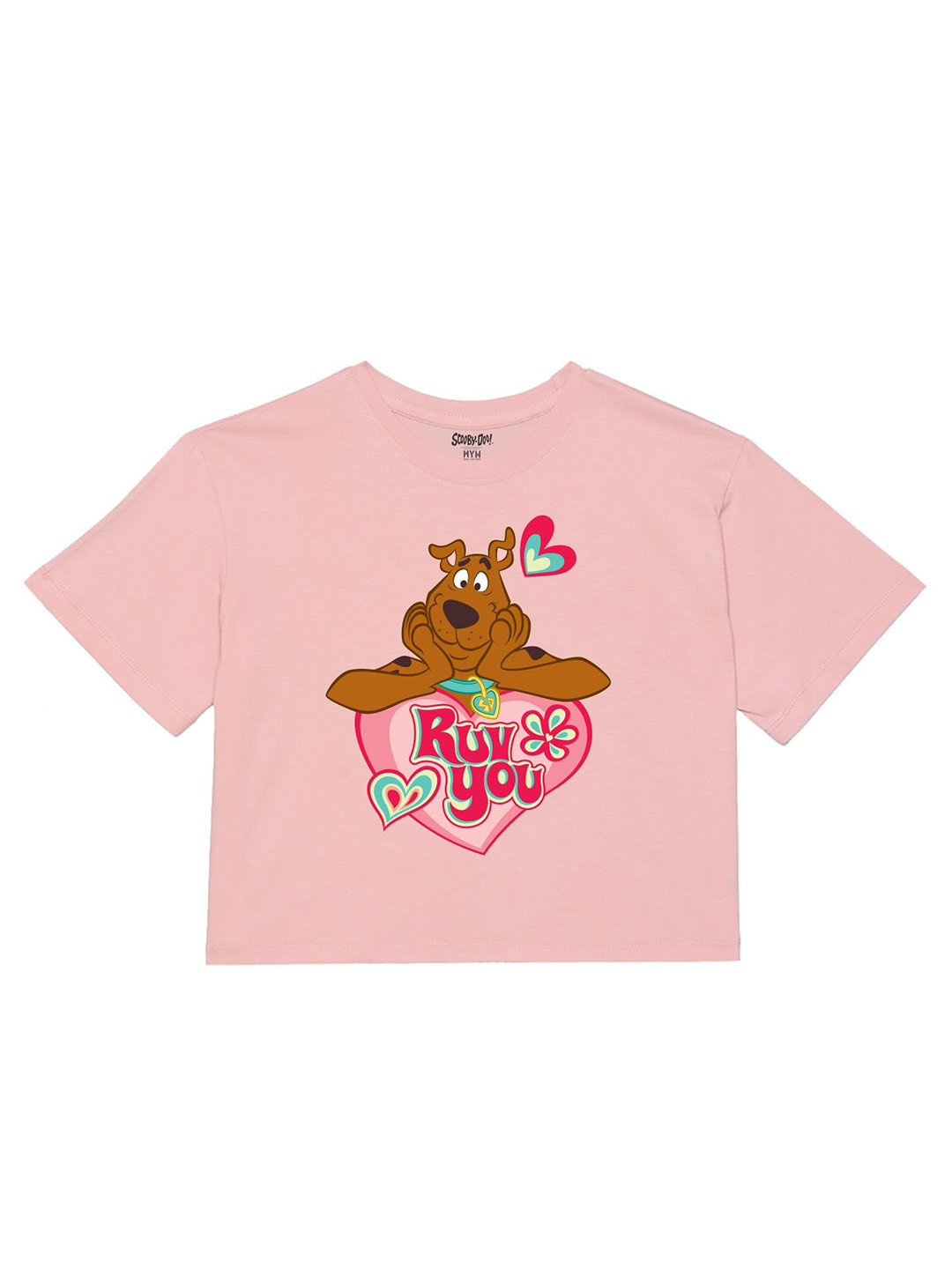 

Scooby Doo by Wear Your Mind Girls Printed Pure Cotton Crop T-shirt, Pink