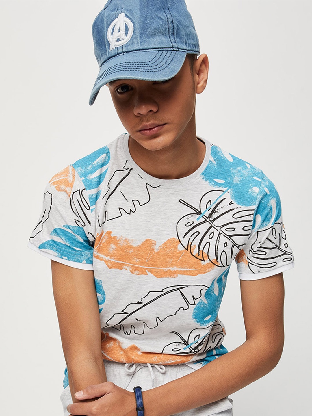 

max Boys Graphic Printed Cotton T-shirt, Blue
