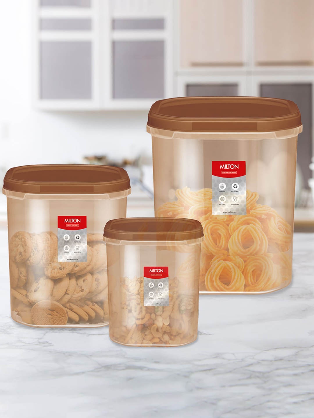 

Milton Quadra 3 Pieces Brown Storage Containers 8 L 12 L 16 L