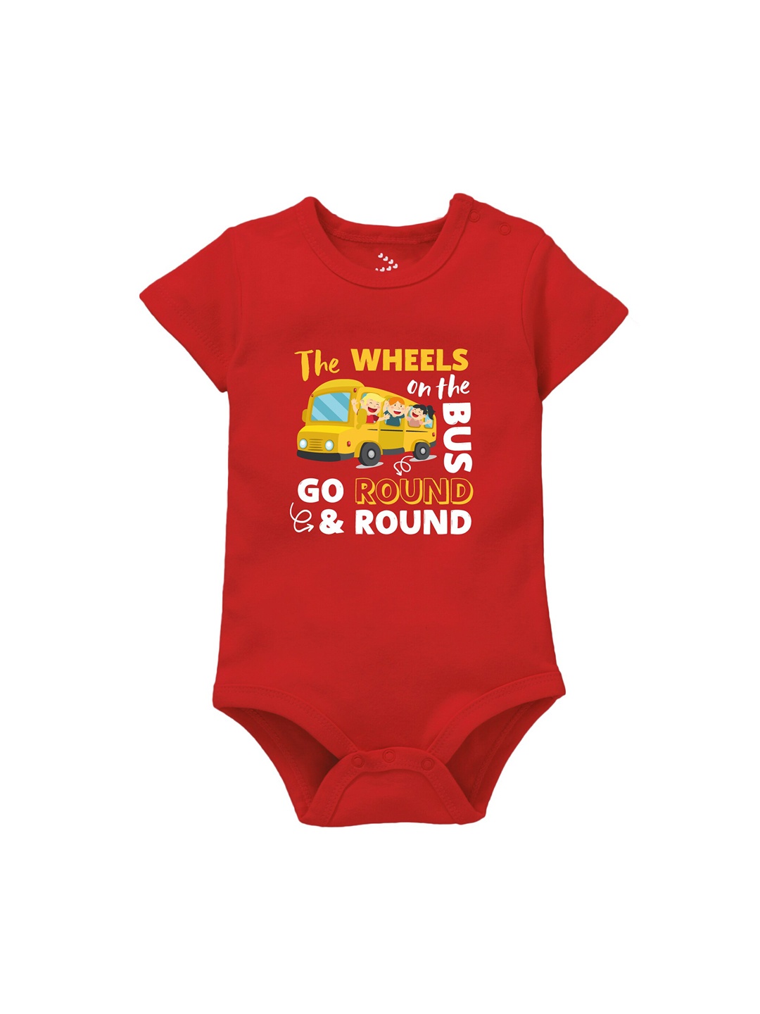 

Zeezeezoo Infant Kids Elephant Rhyme Typography Printed Pure Cotton Bodysuit, Red