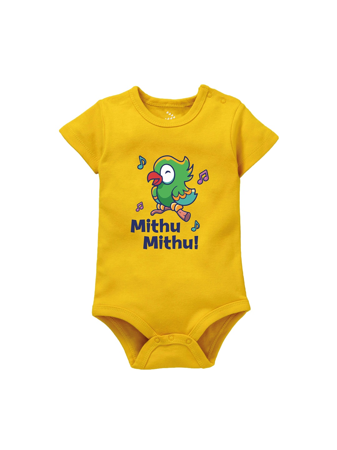 

Zeezeezoo Infant Kids Parrot Mithu Printed Cotton Bodysuit, Yellow