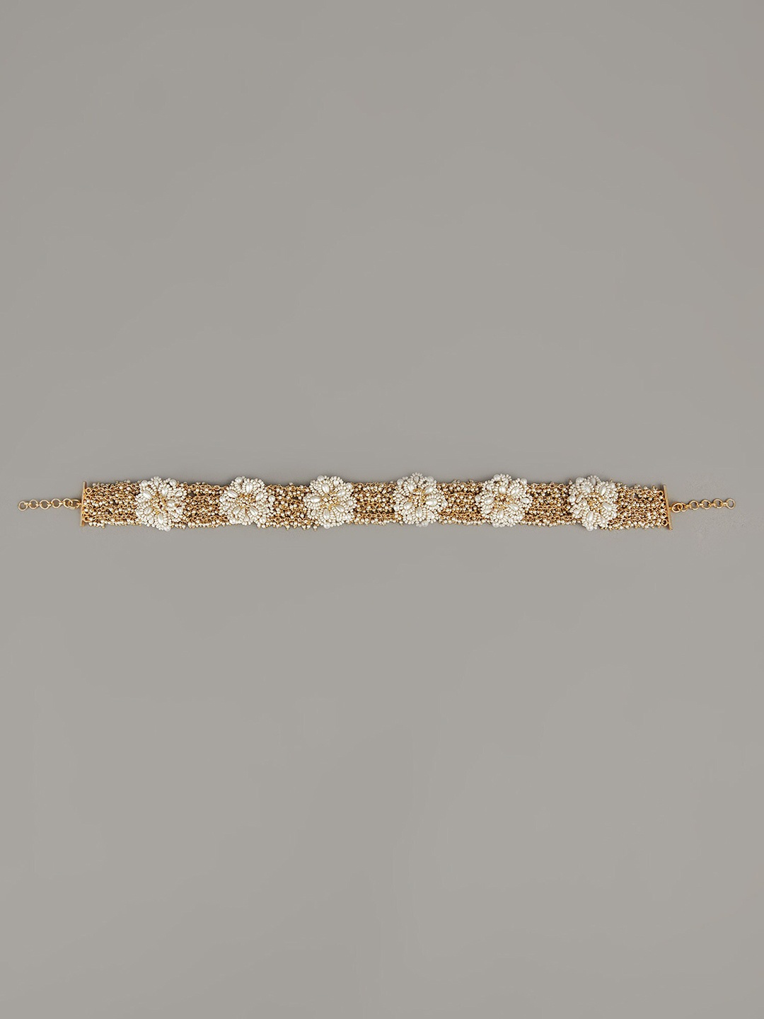 

D'oro Gold-Plated Studded & Beaded Matha Patti