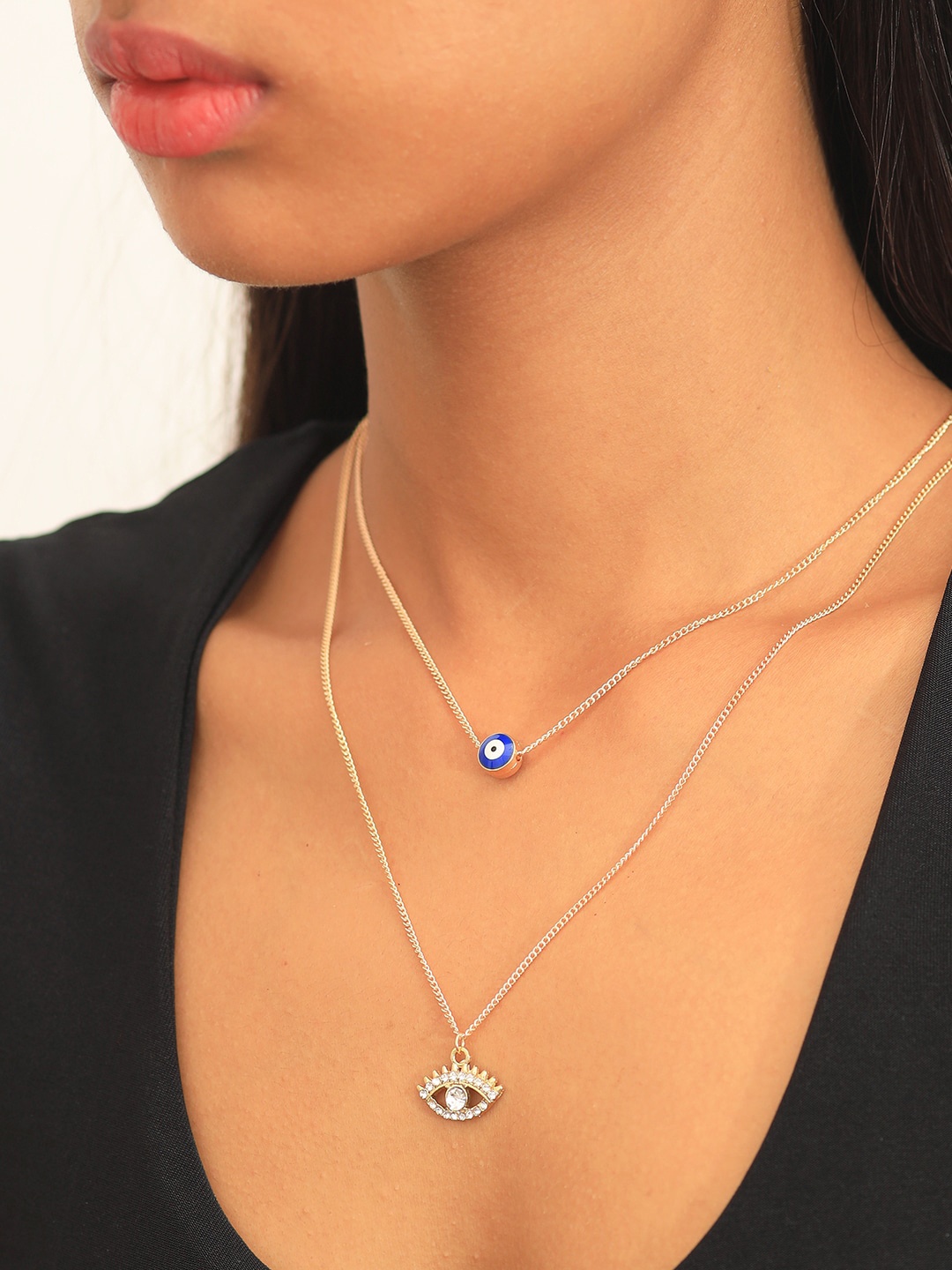 

Ayesha Evil Eye Layered Necklace, Gold