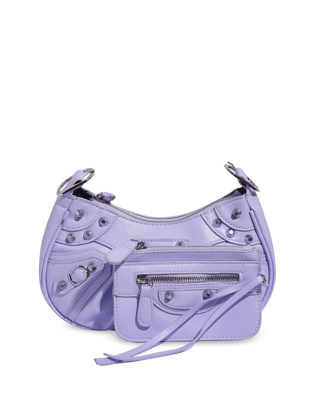 

THESTO PU Bucket Shoulder Bag With Pouch, Purple