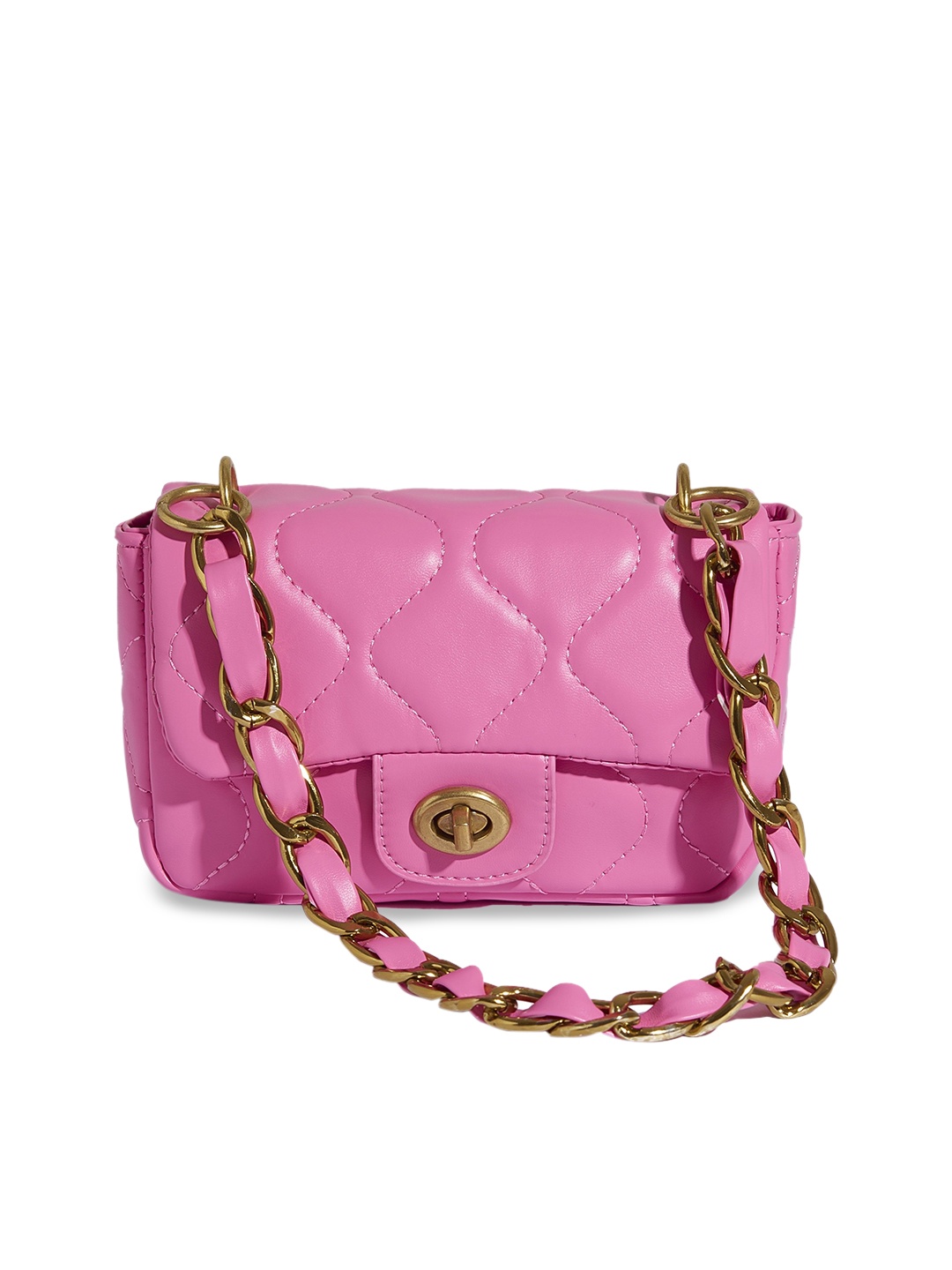 

THESTO PU Structured Shoulder Bag, Pink