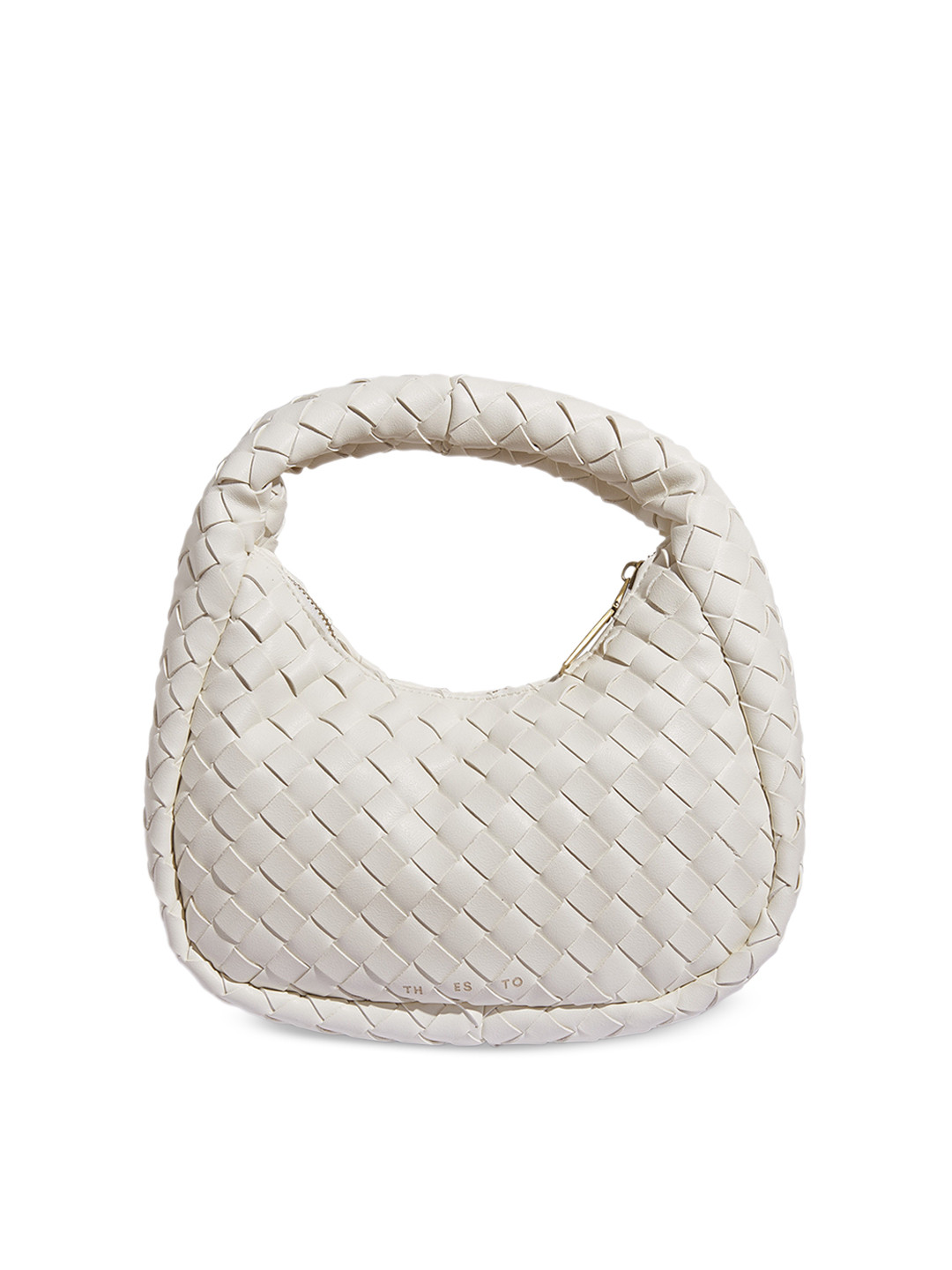 

THESTO PU Structured Handheld Bag With Buckle, White