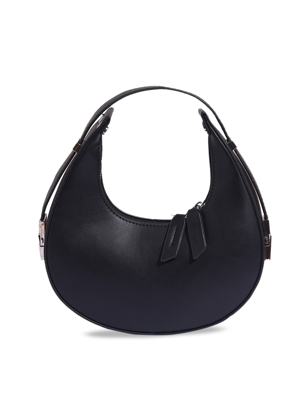 

THESTO One Handle Half Moon Hobo Bag, Black