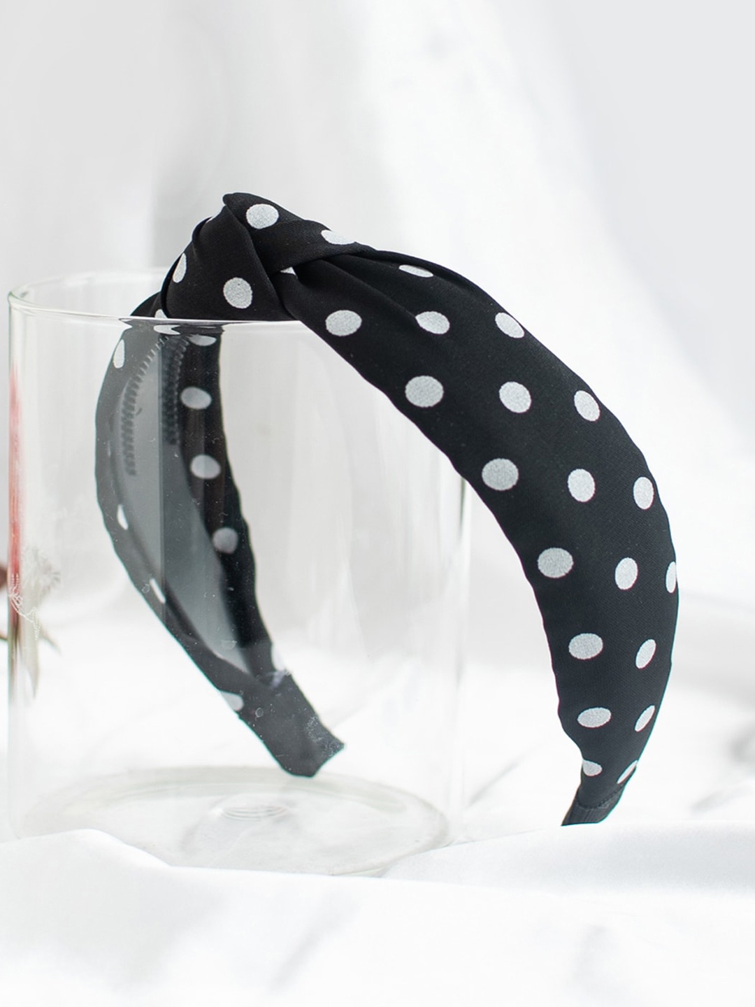 

Jewelz Women Polka Dot Printed Hairband, Black
