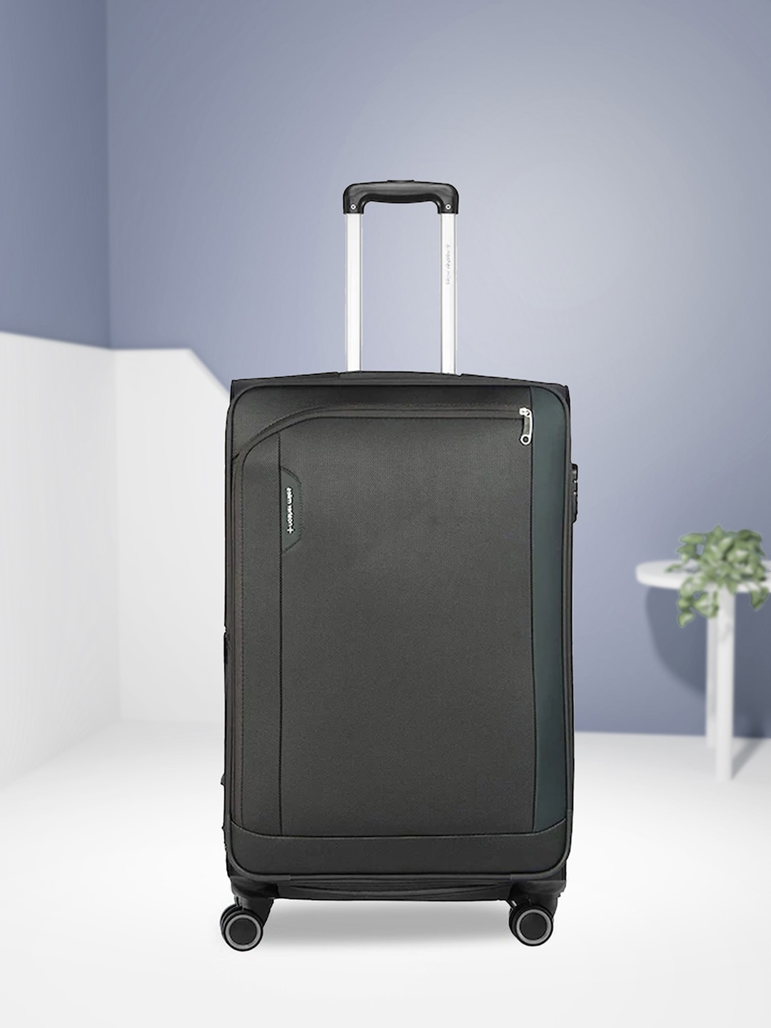 

Nasher Miles Textured Soft-Sided Medium Trolley Bag, Black