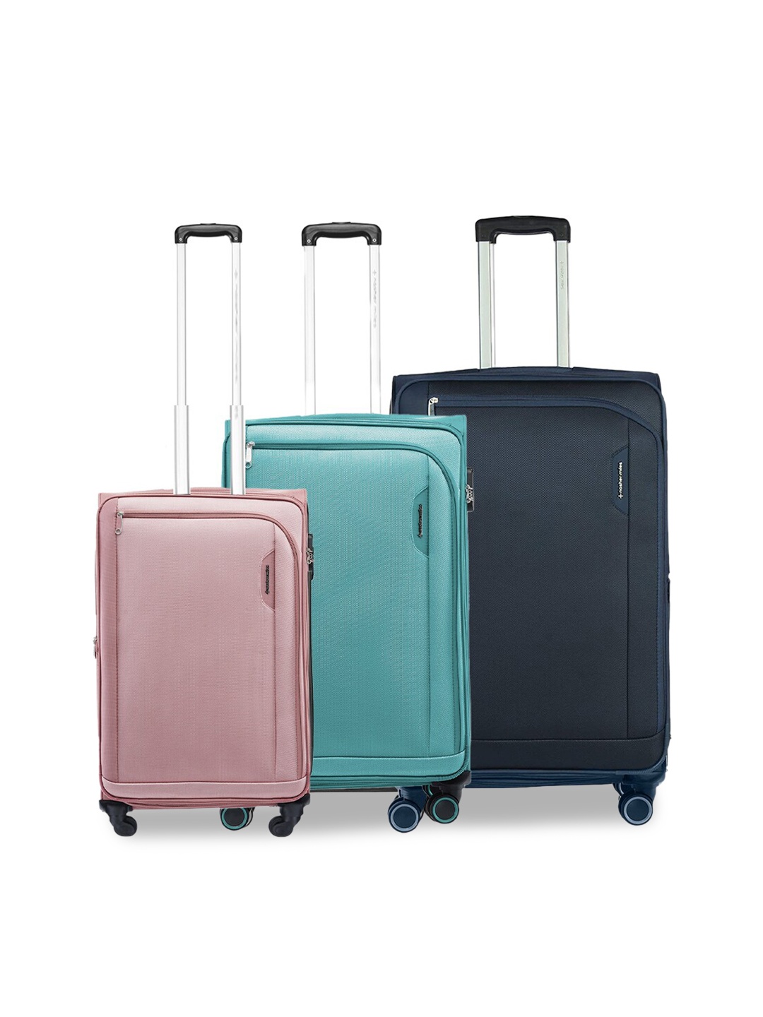 

Nasher Miles Set Of 3 Soft-Sided Travel Trolley Suitcase, Mauve
