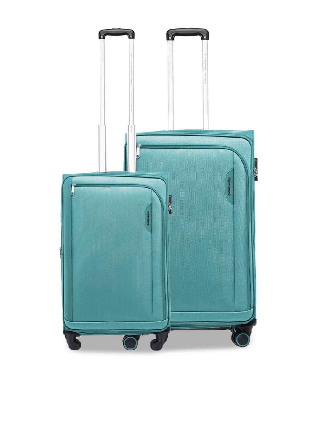 

Nasher Miles Dallas Set Of 2 Textured Soft-Sided Trolley Suitcases, Green