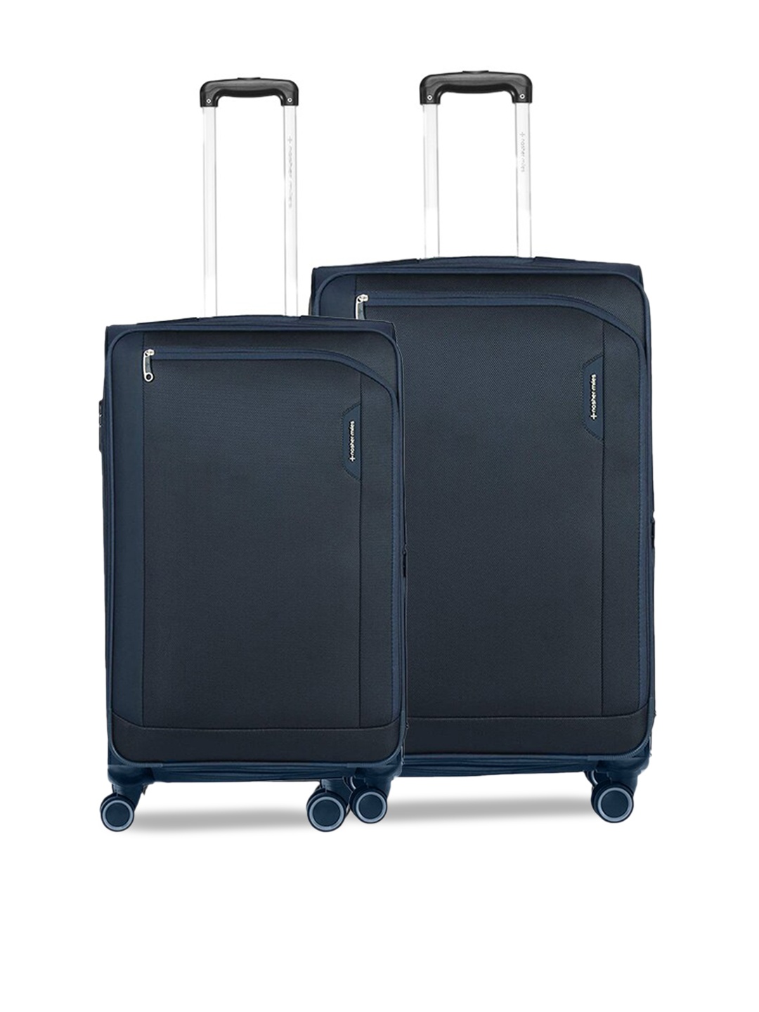 

Nasher Miles Dallas Expander Set Of 2 Soft-Sided Travel Trolley Suitcase, Navy blue