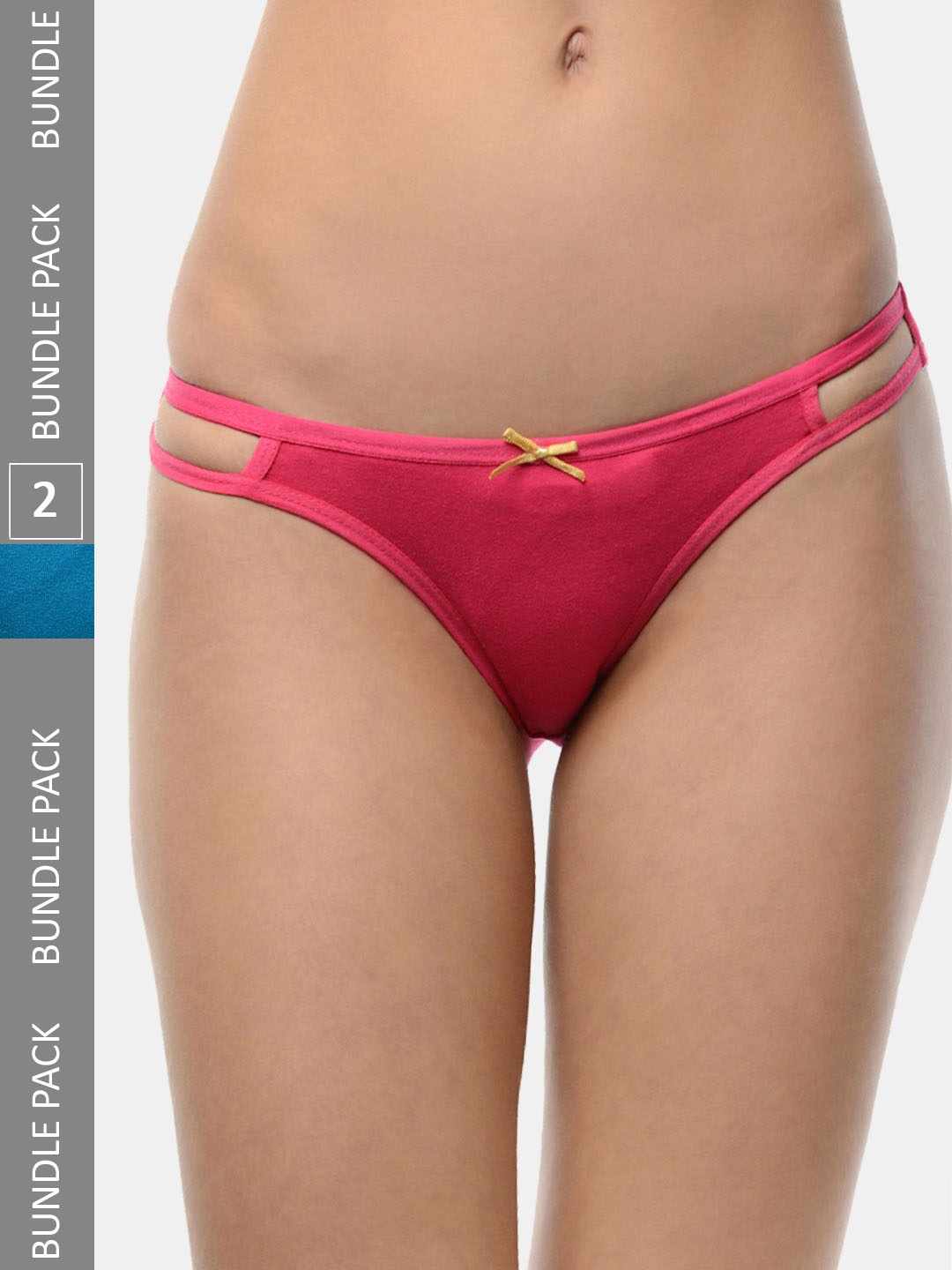 

DressBerry Women Pack Of 2 Solid Basic Briefs, Blue