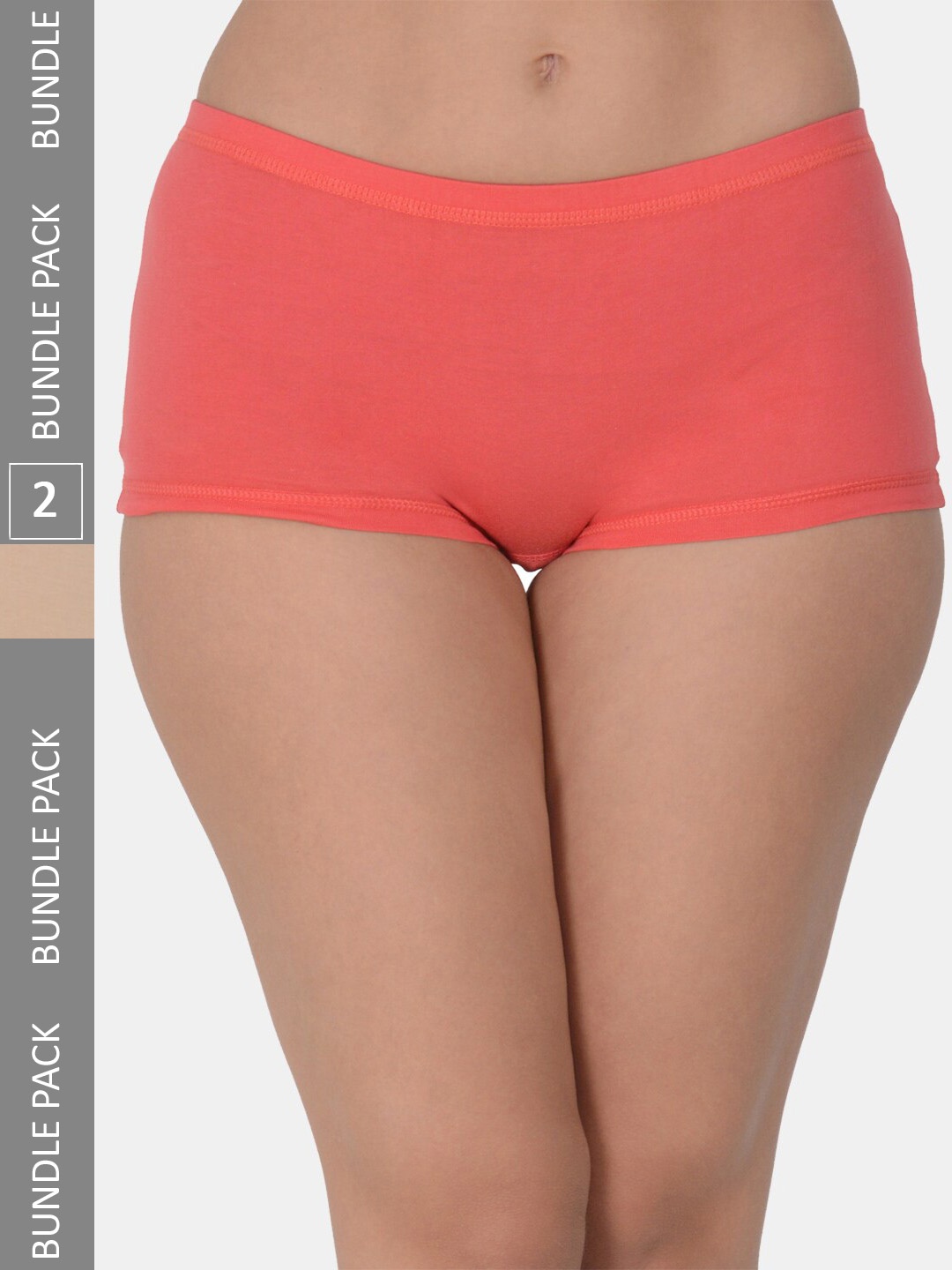 

DressBerry Pack Of 2 Boy Shorts Briefs, Coral