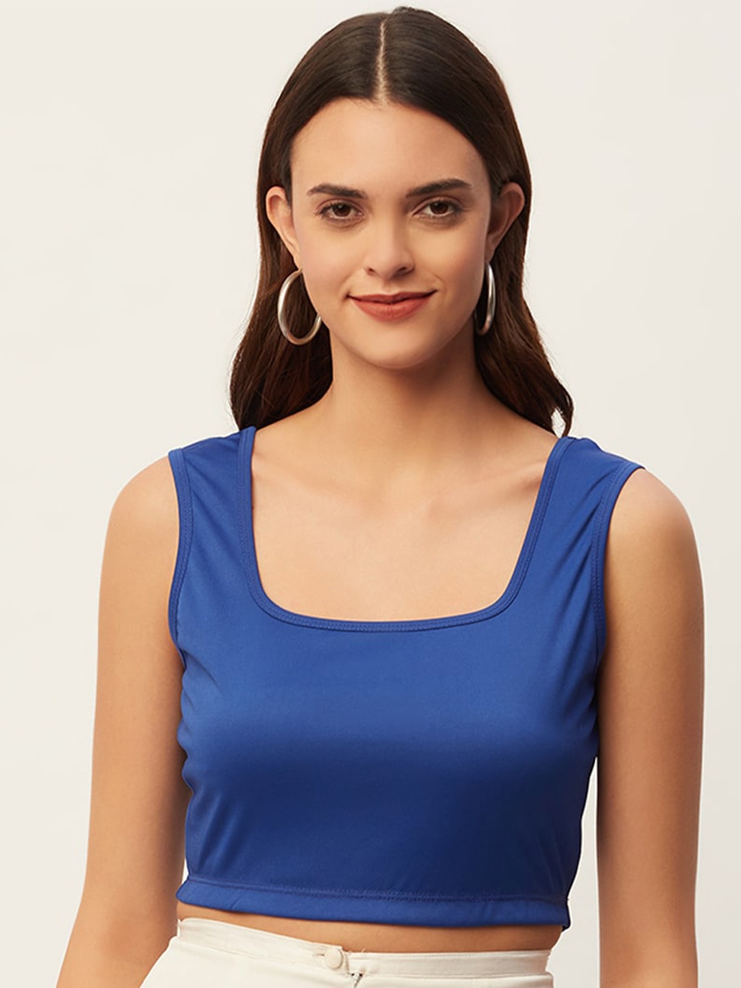 

DIVA WALK EXCLUSIVE Squared Neck Fitted Crop Top, Blue