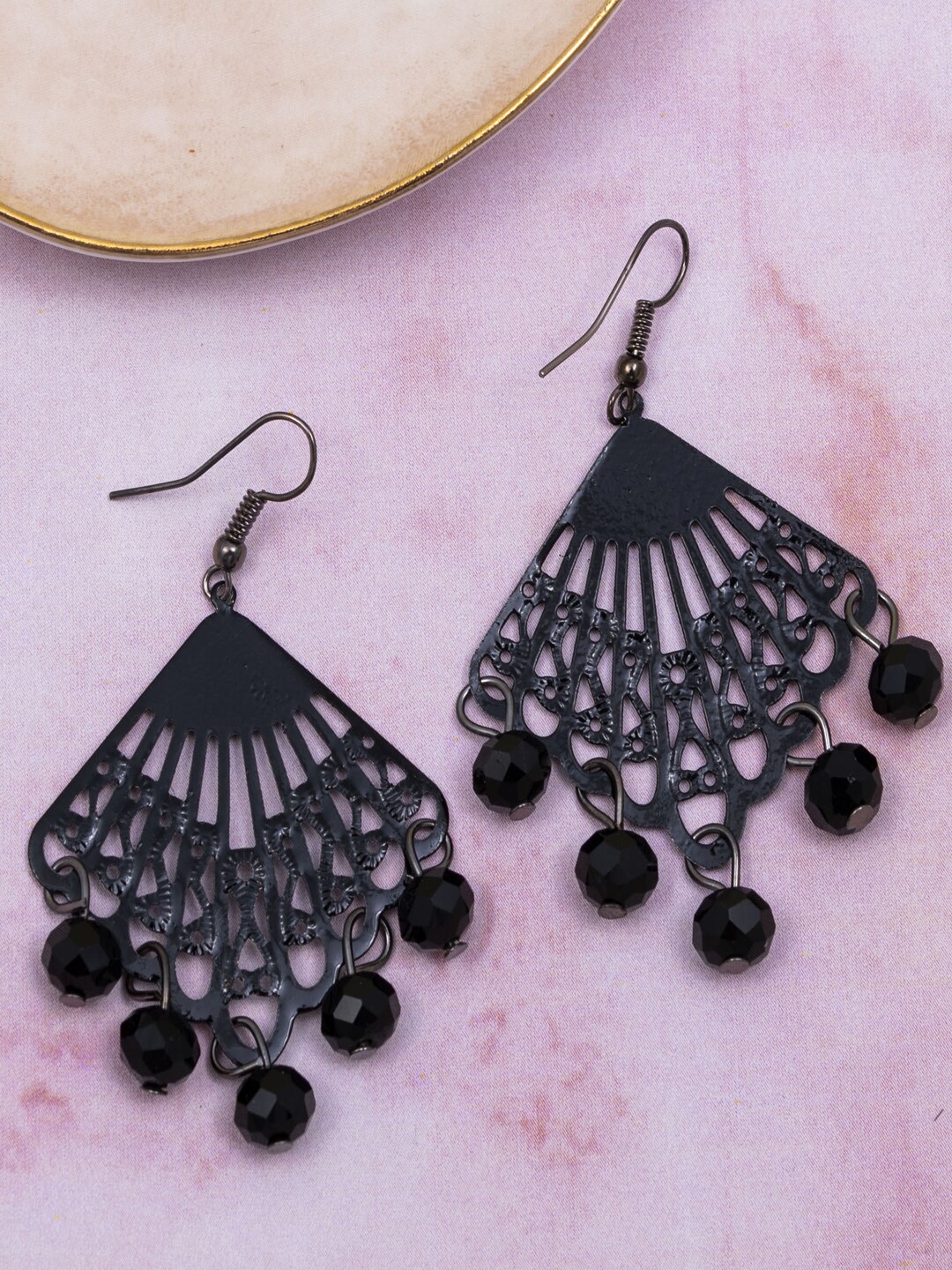 

Jewelz Geometric Metal Drop Earrings, Black