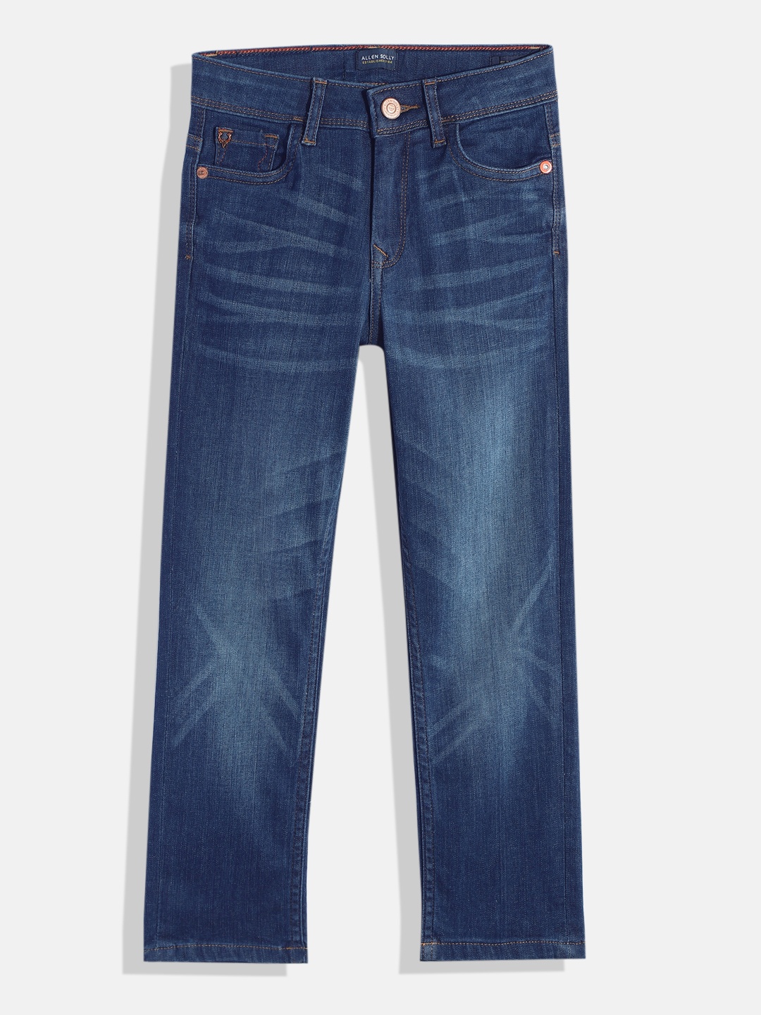

Allen Solly Junior Boys Slim Fit Heavy Fade Stretchable Jeans, Navy blue